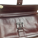 Prada Enameled Metal Triangle Brown Shoulder Bag