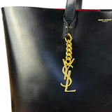 Saint Laurent Black Leather Shopping Tote Bag