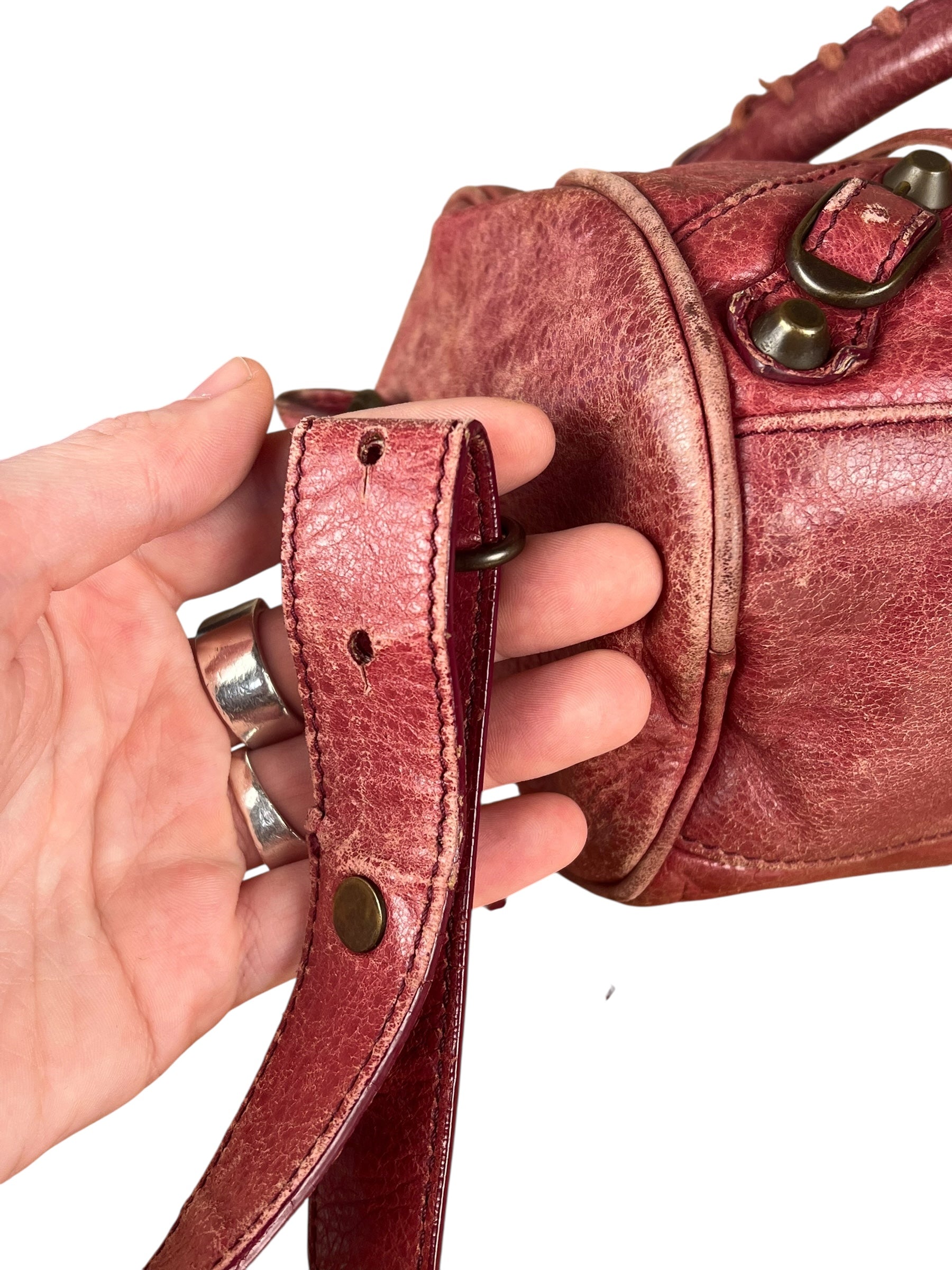 Balenciaga Mini Classic Leather City Bag Red