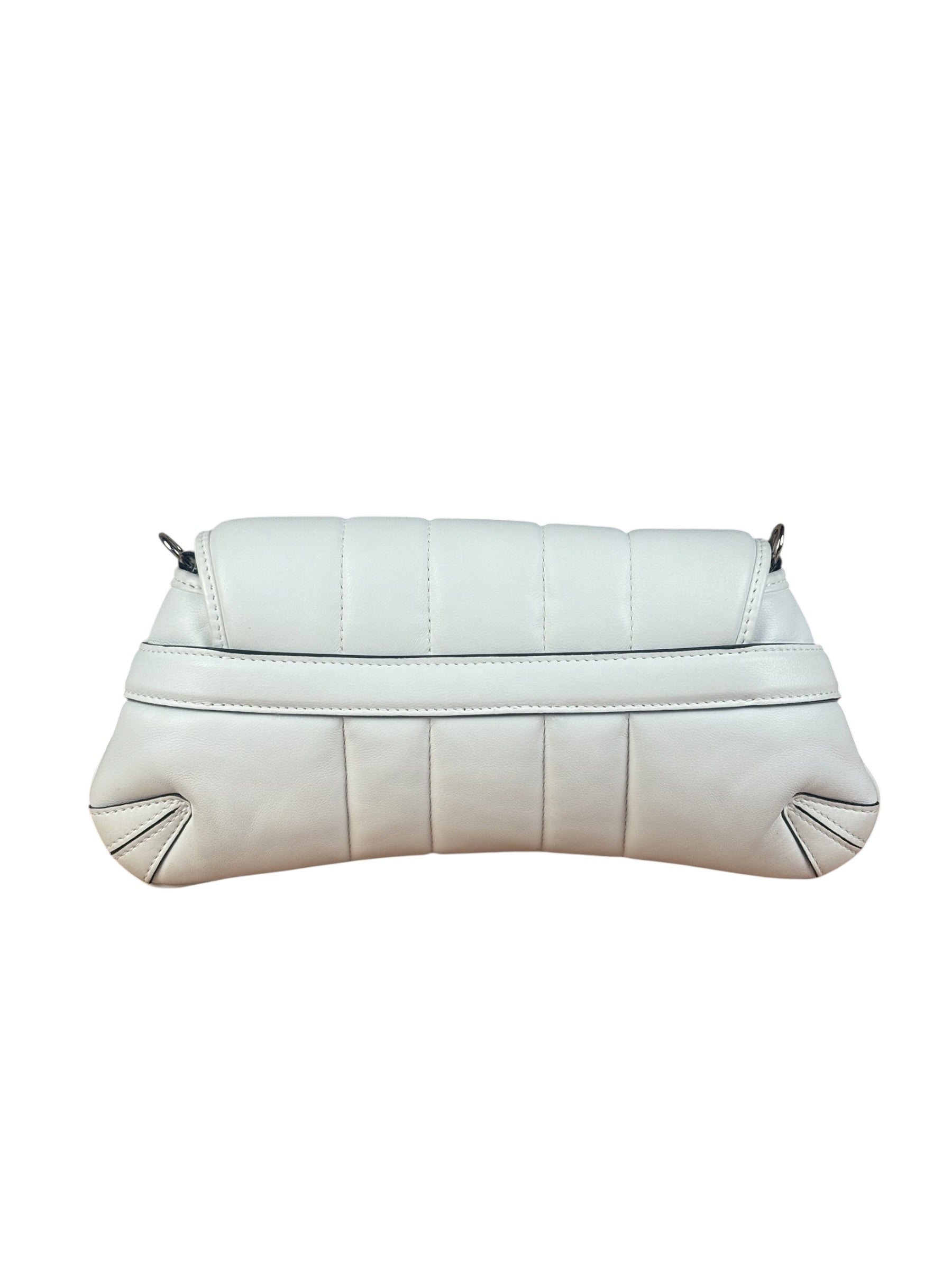 Gucci White Puffer Leather Horsebit Shoulder Bag