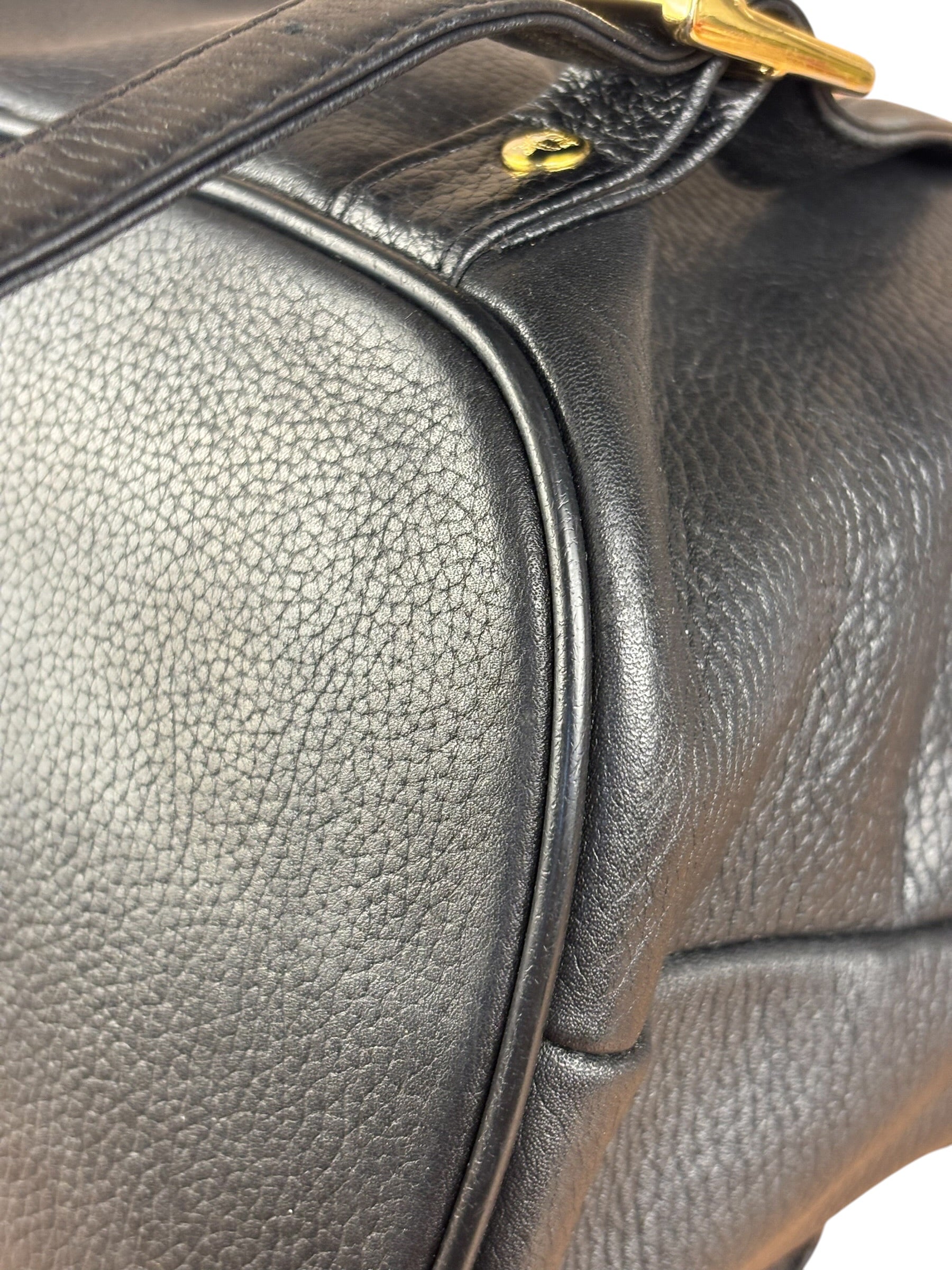 MCM Vintage Black Leather Studded Drawing Backpack