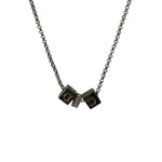 Christian Dior Silver Cubic C&D Charms Necklace