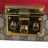 Gucci Padlock Medium Leather Chain Shoulder Bag Beige/Red/Pink