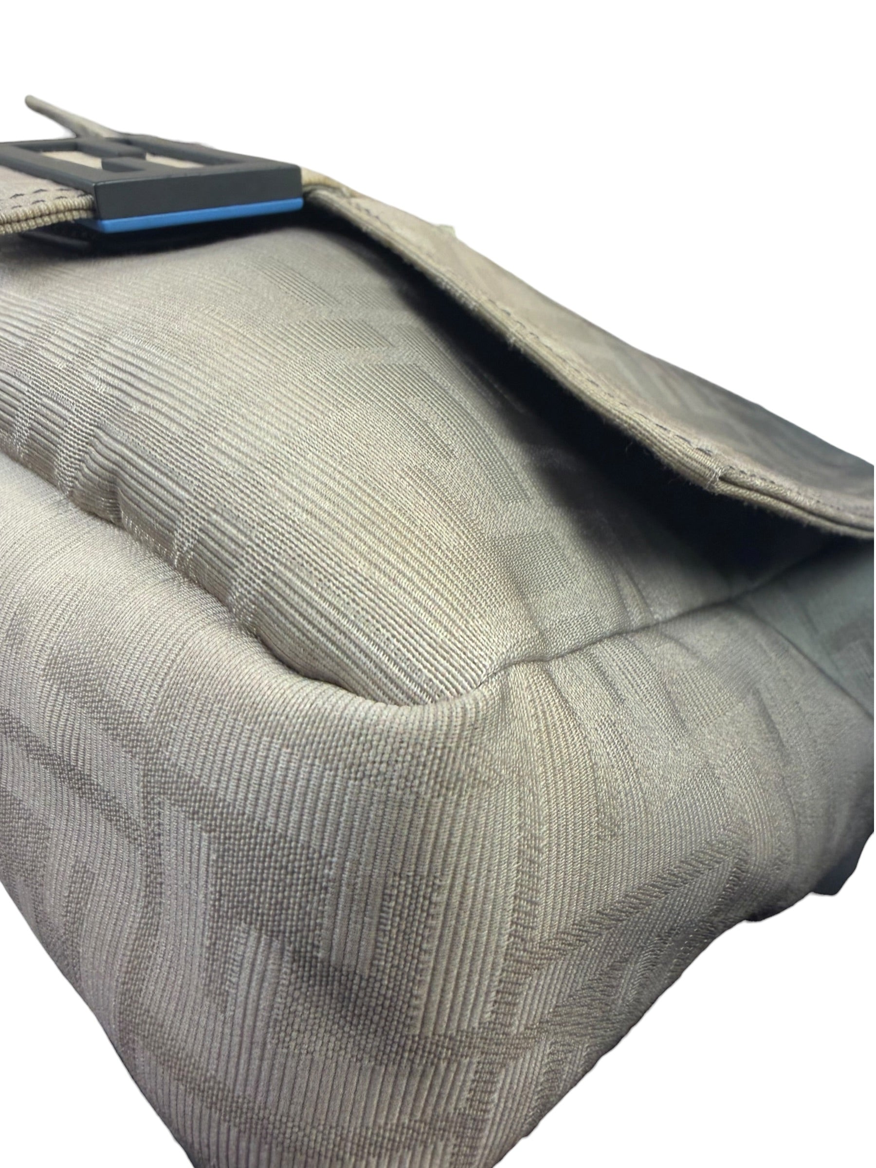 Fendi Vintage Grey Nylon Mamma Baguette Messenger Bag