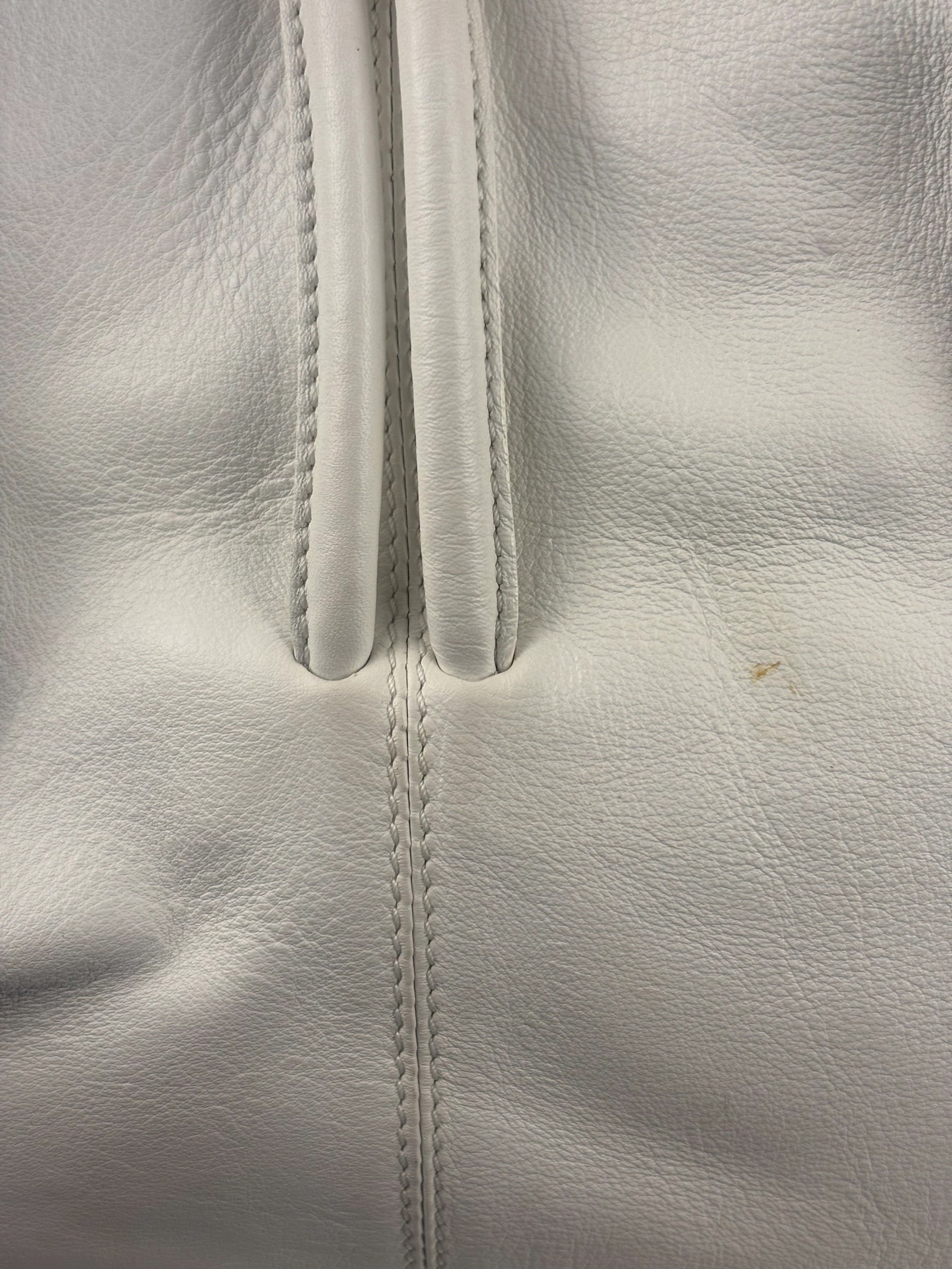 Burberry White Leather Bamboo Cinch Tote