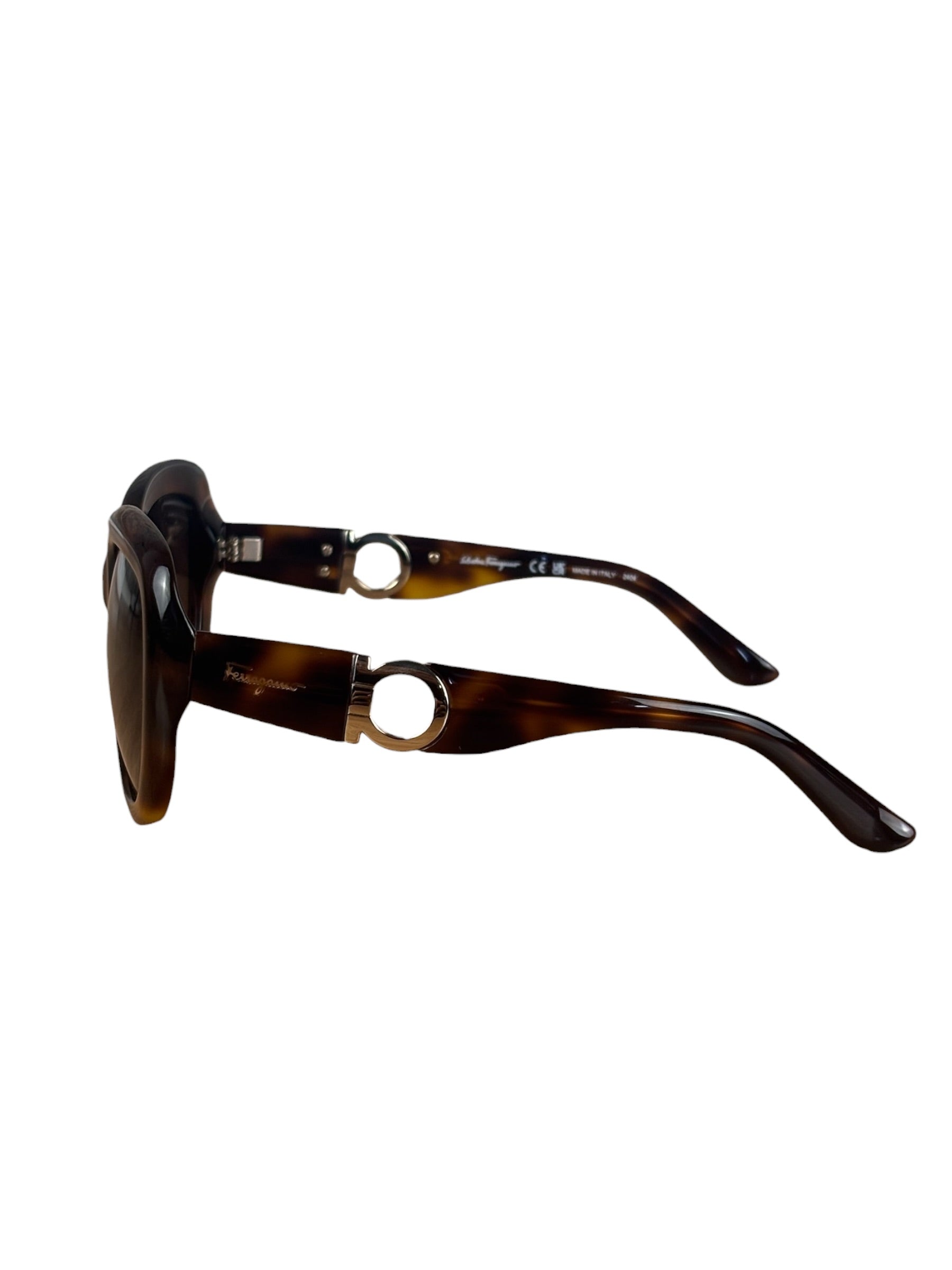Salvatore Ferragamo Tortoise Oversized Sunglasses