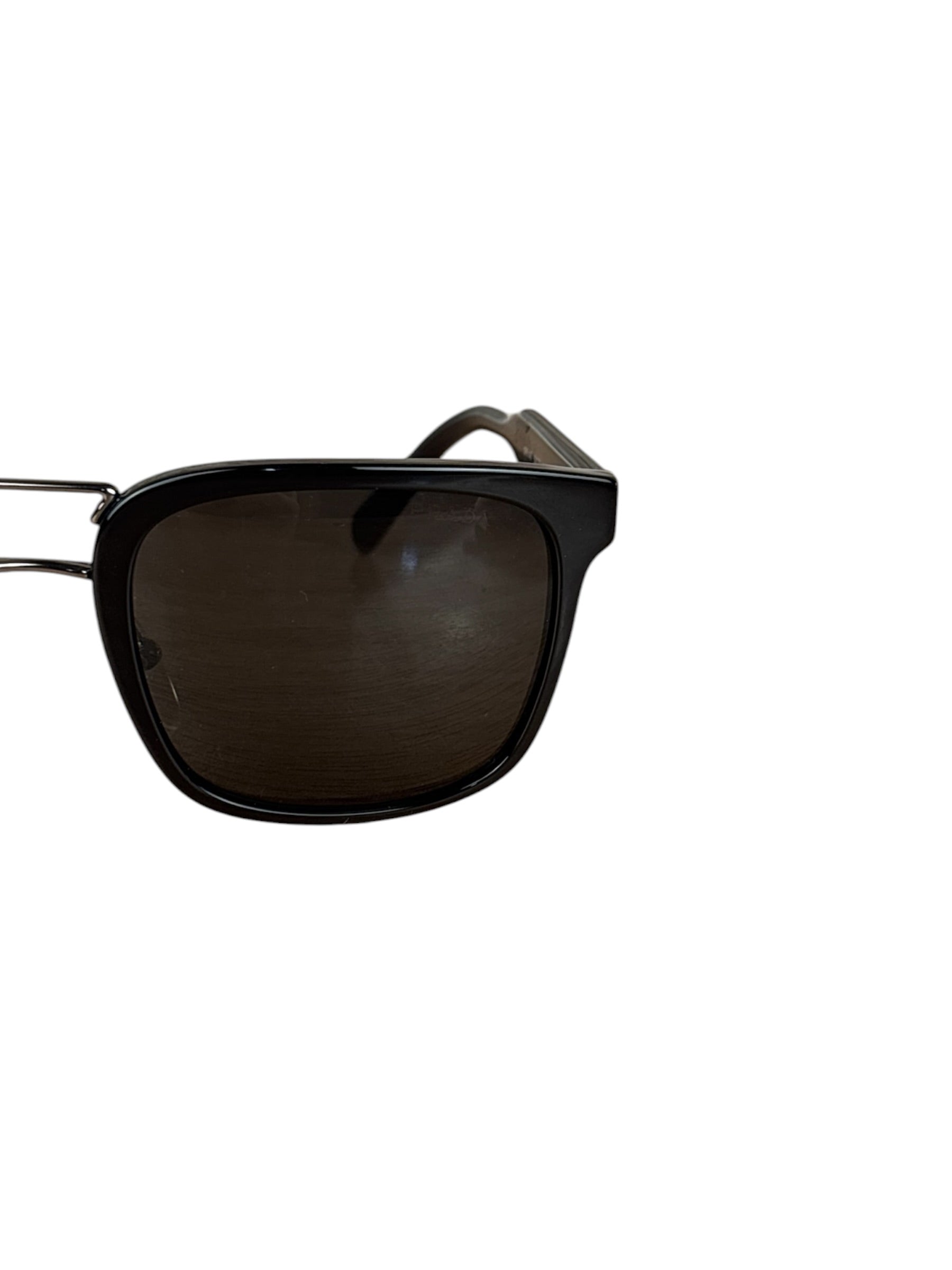 Prada Black Metal Double Bridge Sunglasses