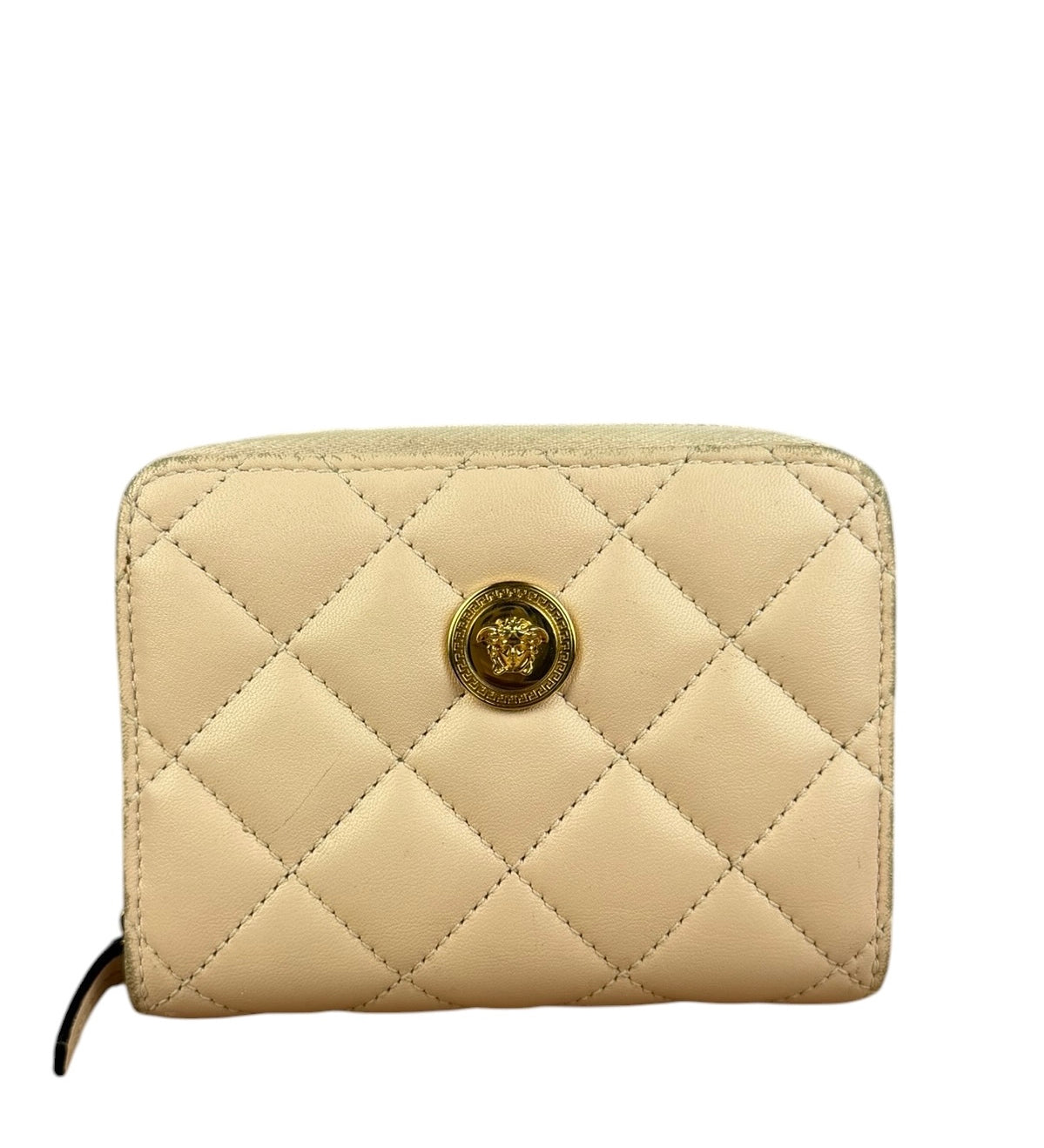 Versace Pink Leather Medusa Quilted Bifold Wallet