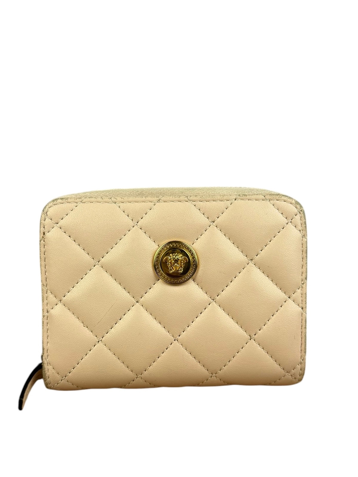 Versace Pink Leather Medusa Quilted Bifold Wallet