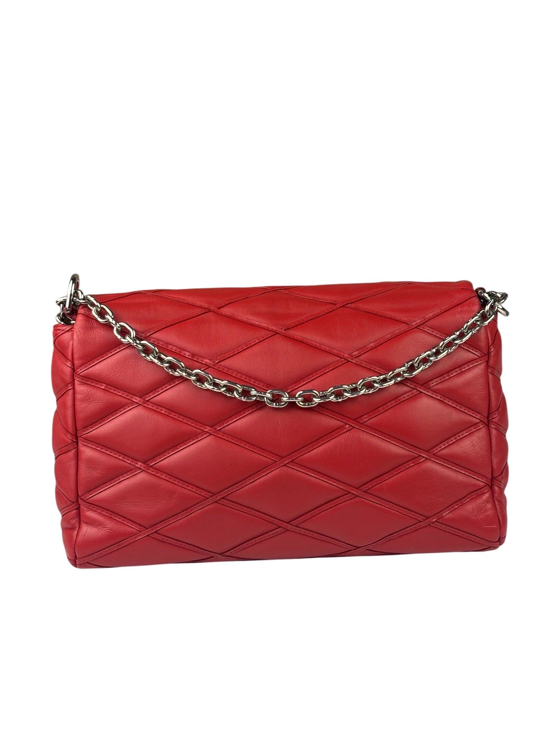 Louis Vuitton Red Lambskin GO-14 Malletage Shoulder Bag