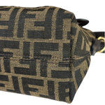 Fendi Brown Leather Trim Zucca By The Way Soft Mini Crossbody