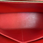 Hermes Kelly 32 Courchevel Rouge Vif Gold Handbag 1997