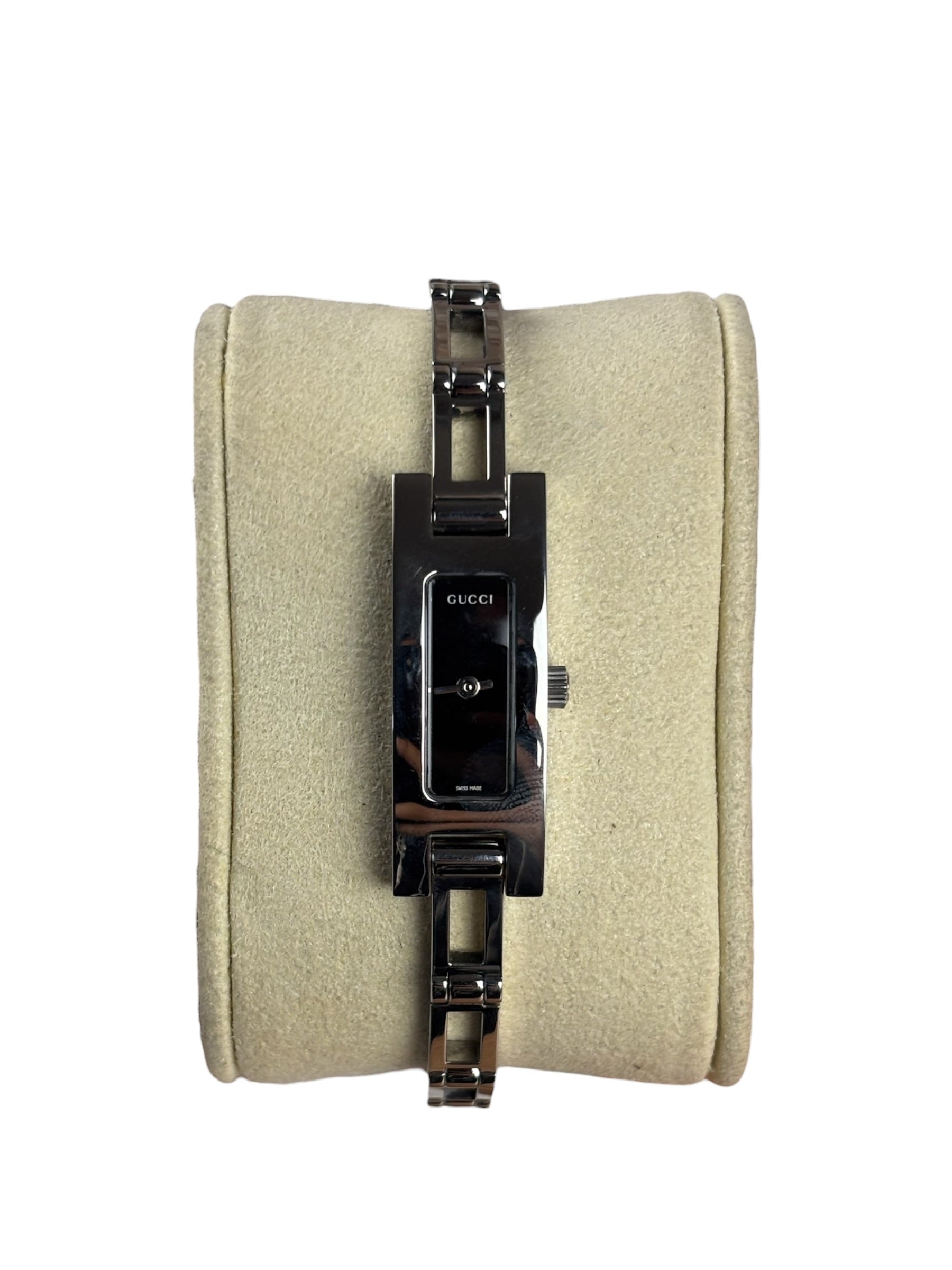 Gucci Vintage Black Dial Narrow Rectangular Link Watch 3900L