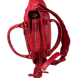 Balenciaga Red Leather Motocross City Two-Way Bag