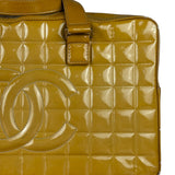 Chanel Vintage Patent Chocolate Bar Bowler Bag