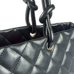 Chanel Black Quilted Leather CC Cambon Ligne Tote 2000s