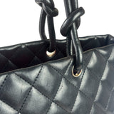 Chanel Black Quilted Leather CC Cambon Ligne Tote 2000s