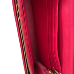 Christian Dior Cannage Red Patent Leather Wallet On Chain