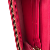 Christian Dior Cannage Red Patent Leather Wallet On Chain