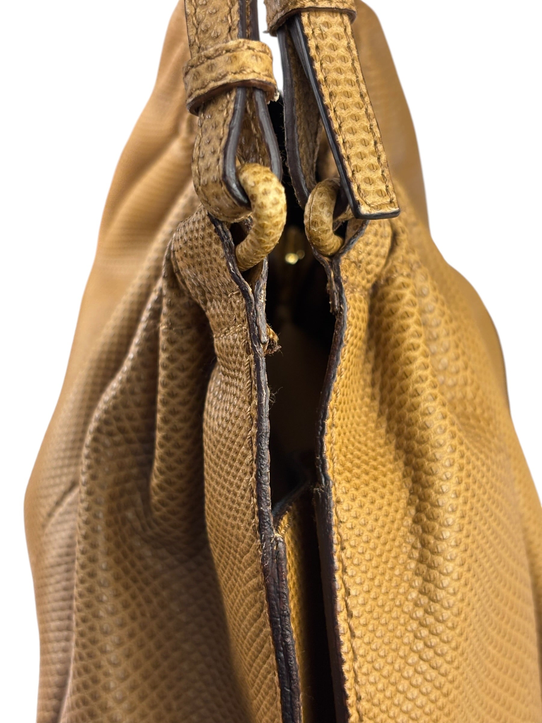 Gucci Vintage Tan Lizard Skin Hobo Bag