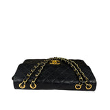 Chanel Black Quilted Leather Jumbo Flap Bag 1995