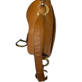 Christian Dior Tan Brown Leather Medium Saddle Bag