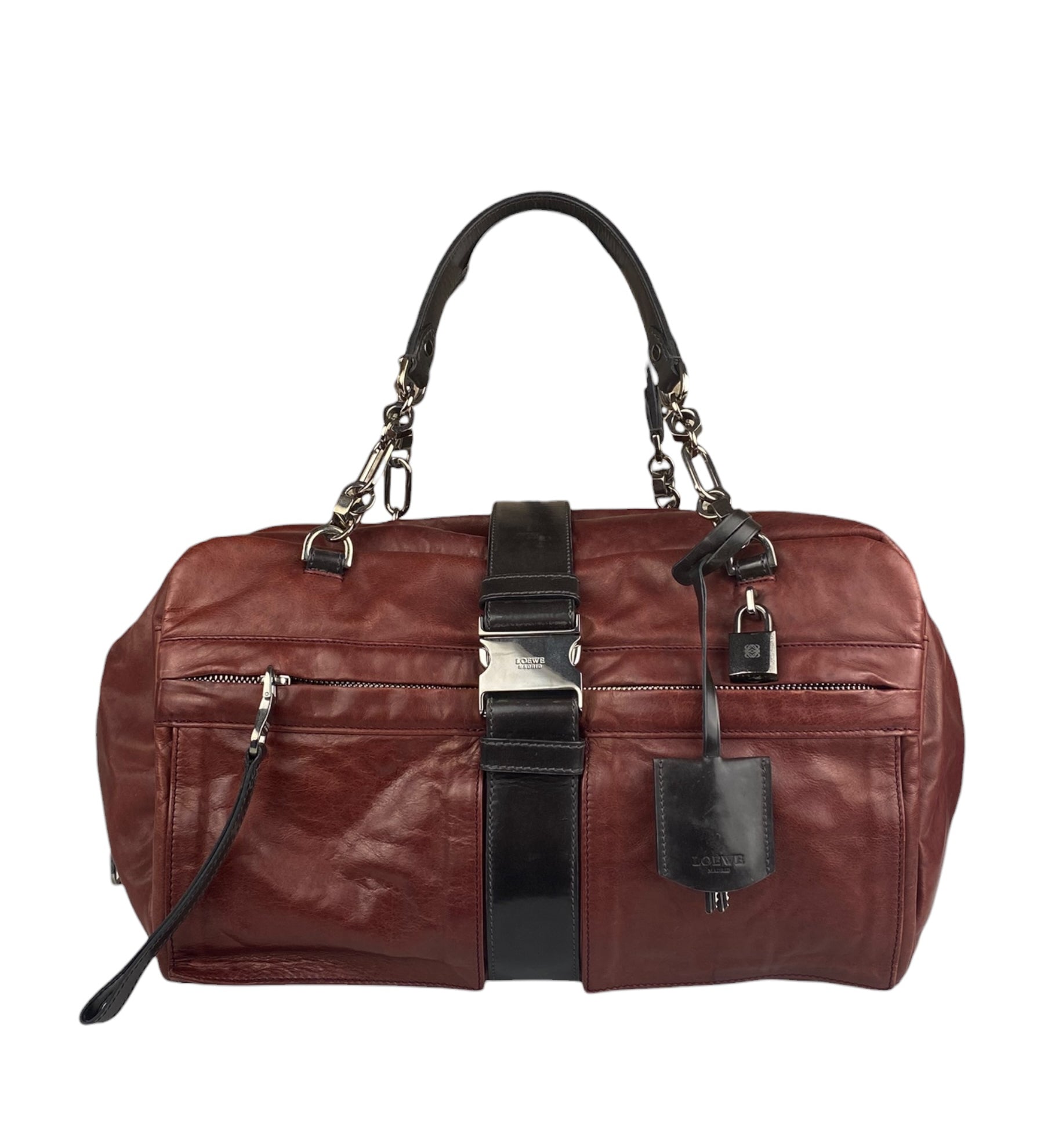 Loewe Vintage Maroon Roller Shoulder Bag