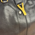 YSL Black Leather Cabas Chyc 2Way