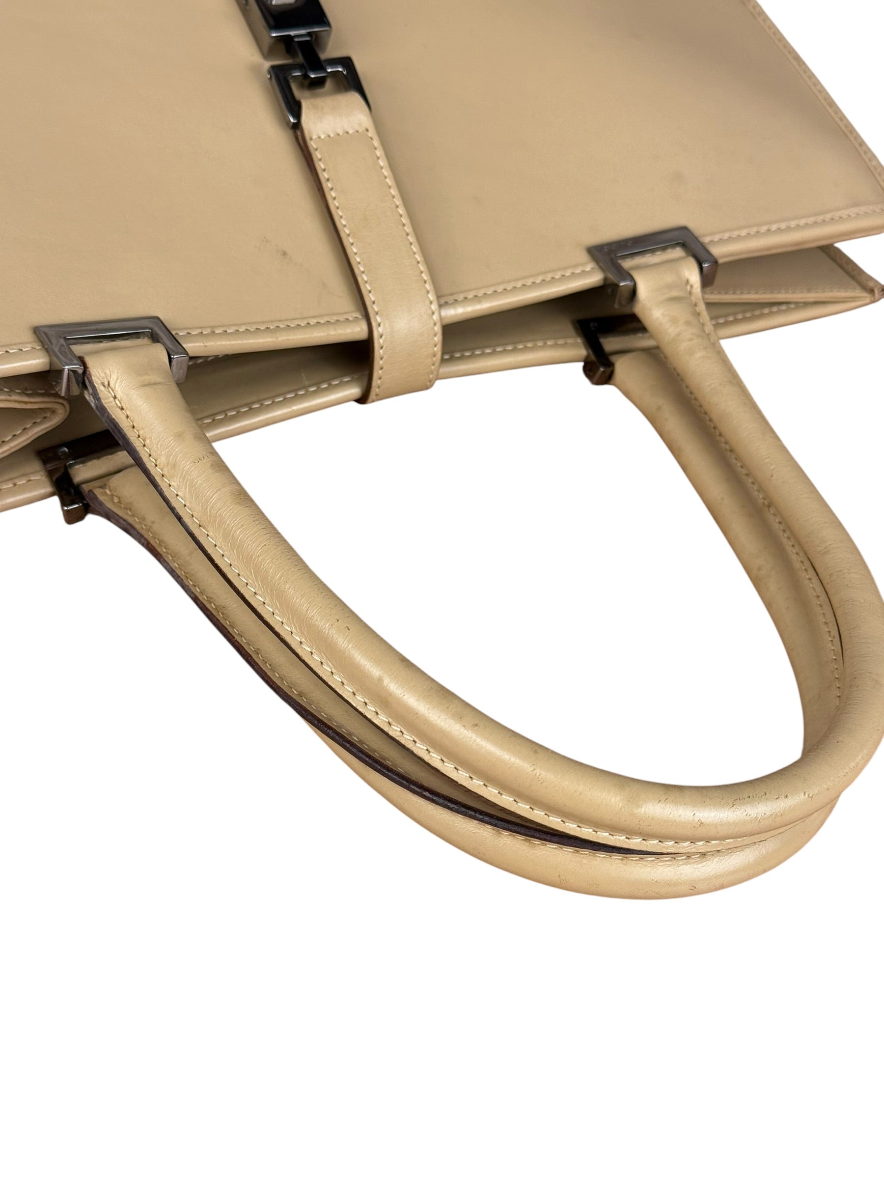 Gucci Vintage Beige Leather Jackie Tote Bag