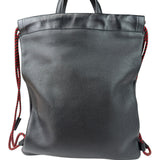 Gucci Black Leather Drawstring Backpack