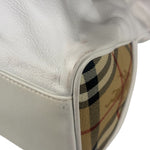 Burberry White Leather Bamboo Cinch Tote