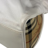 Burberry White Leather Bamboo Cinch Tote