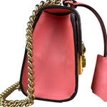 Gucci GG Pink Embossed Leather Small Padlock Chain Bag
