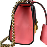 Gucci GG Pink Embossed Leather Small Padlock Chain Bag
