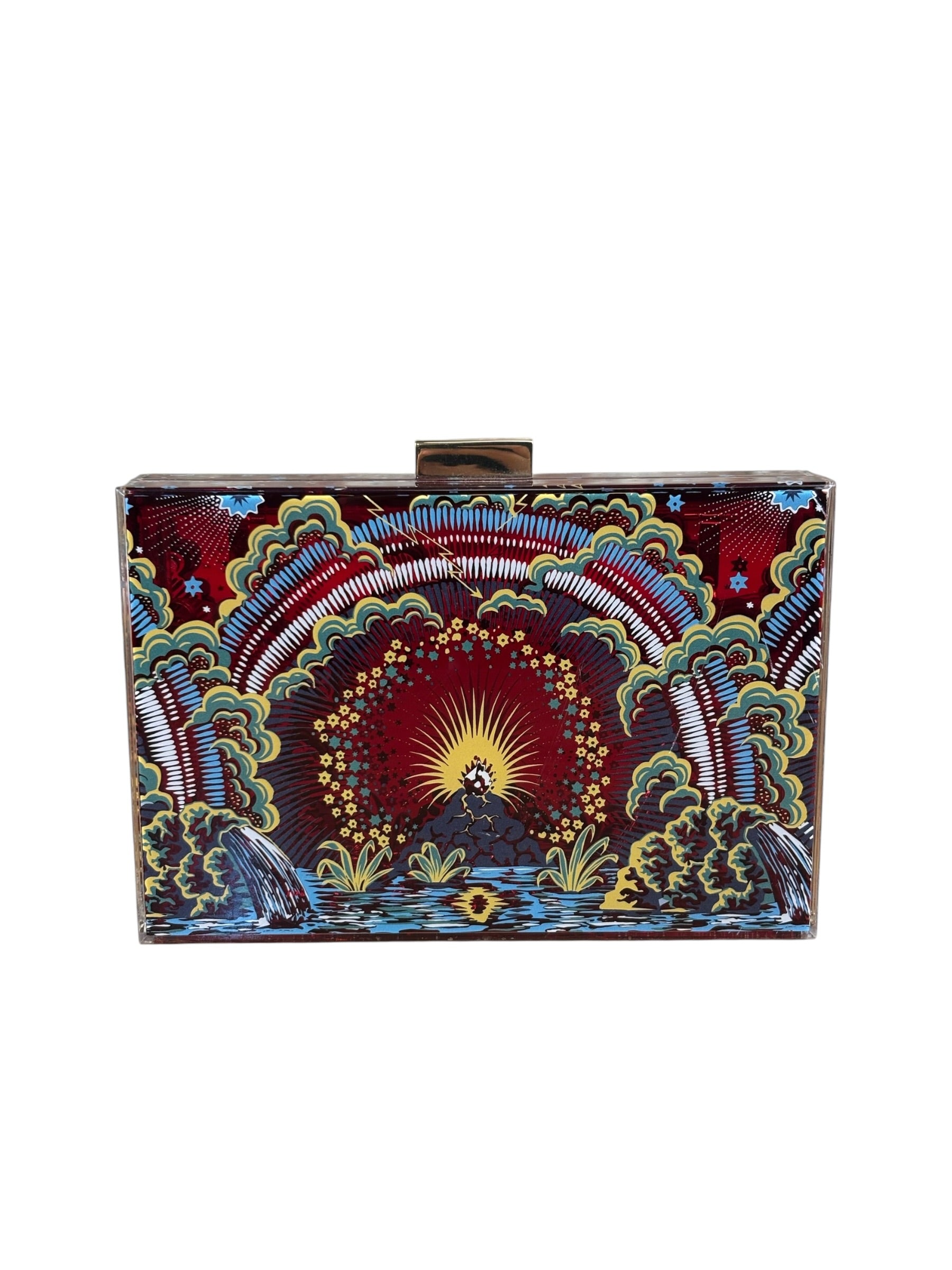 Valentino Plexiglass Volcano Box Clutch 2016