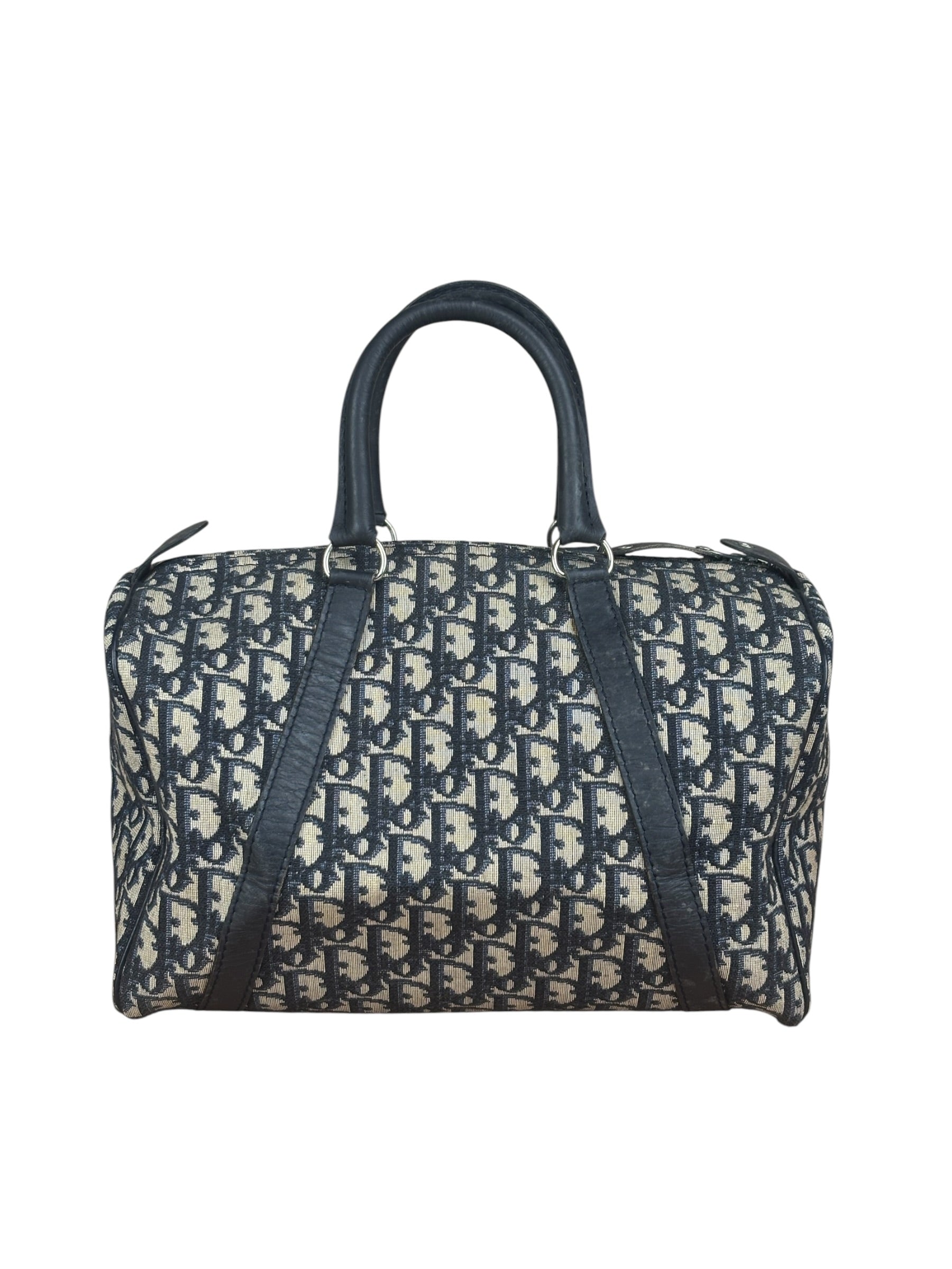 Christian Dior Vintage Blue Oblique Trotter Boston Bag