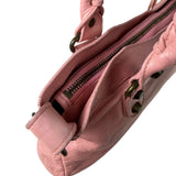 Balenciaga Pink Lambskin Motocross Classic City Two-Way Bag