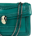 Bvlgari Green Leather Serpenti Forever Shoulder Bag