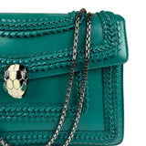 Bvlgari Green Leather Serpenti Forever Shoulder Bag