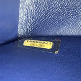 Chanel Perl Glossy Blue Quilted Patent Leather Double Flap Bag 2012