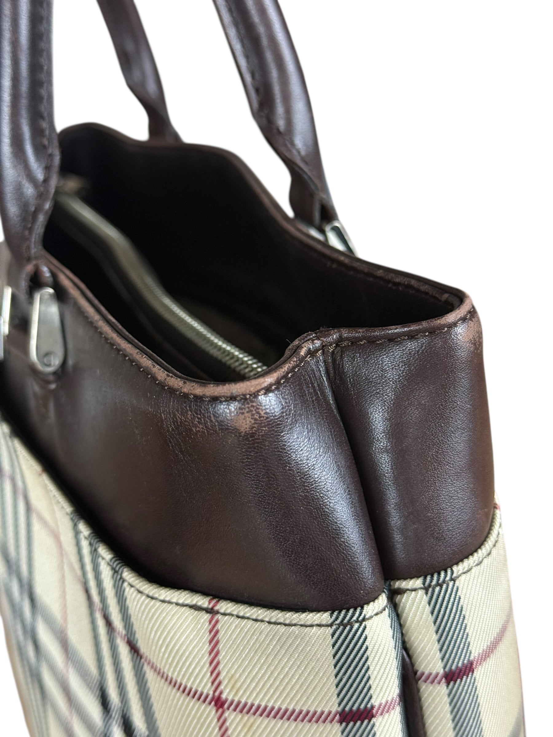 Burberry Vintage Canvas Nova Check Tote