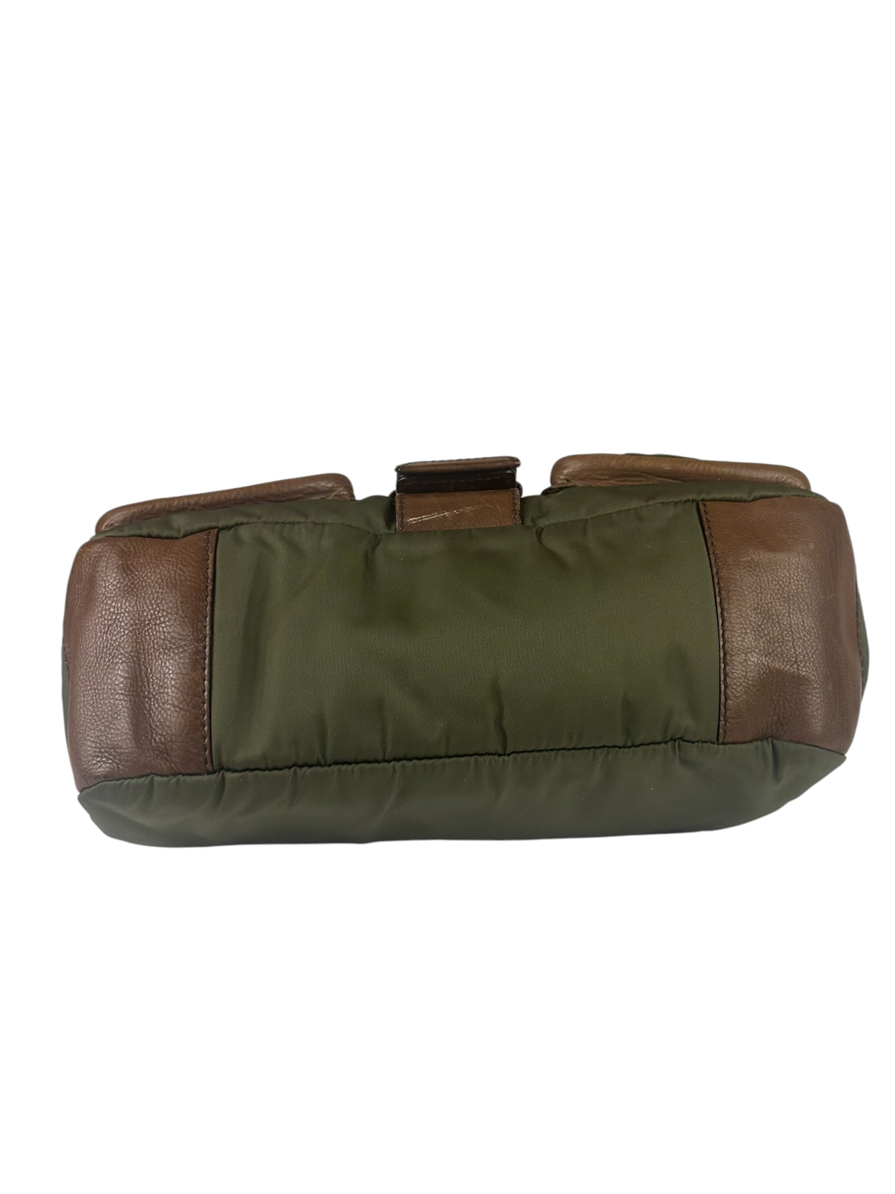 Prada Vintage Green Nylon/Leather Crossbody Bag