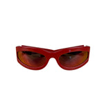 Bottega Veneta Red Shield Frame Sunglasses