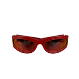Bottega Veneta Red Shield Frame Sunglasses