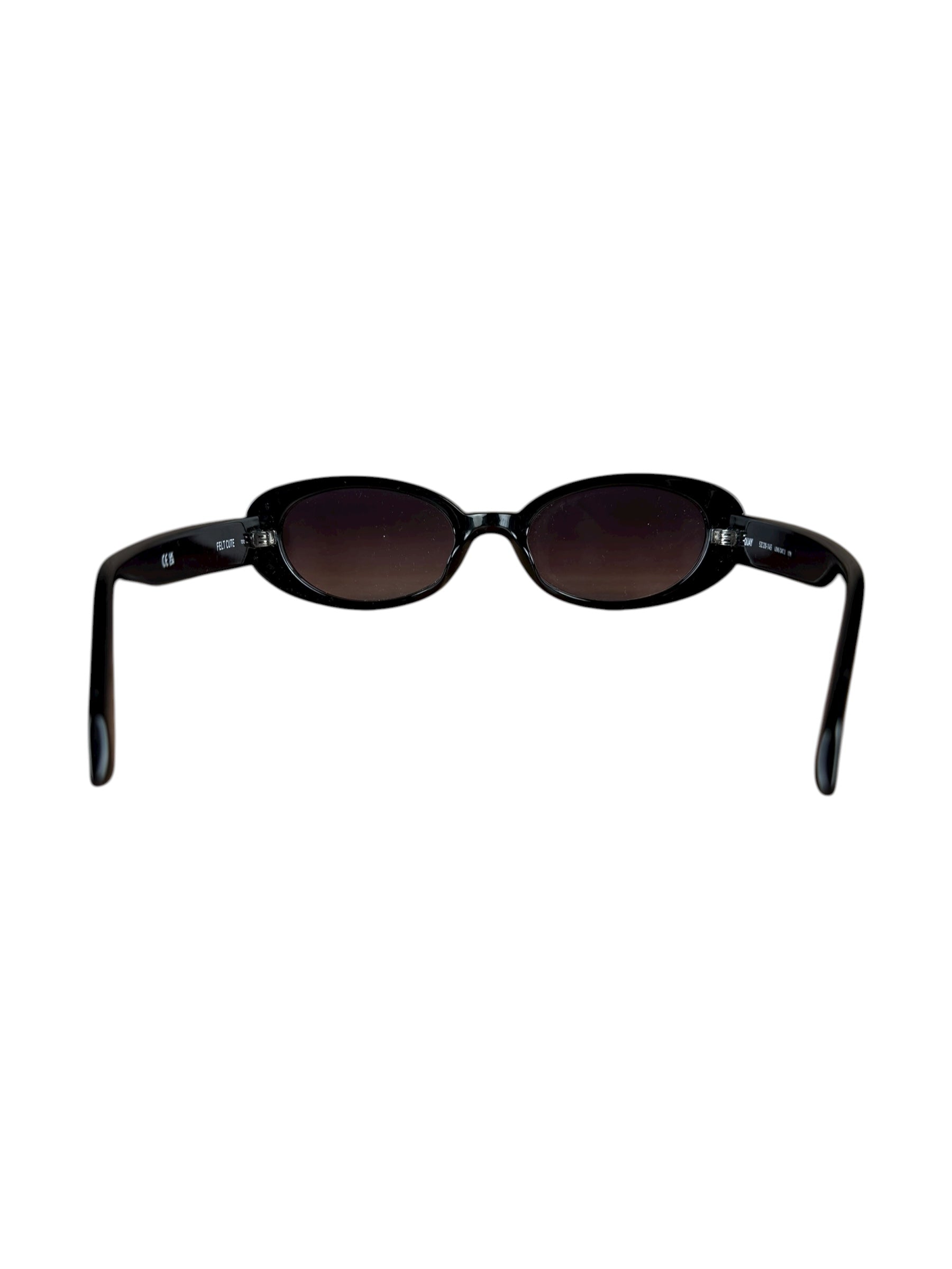 Quay Black Thin Sunglasses