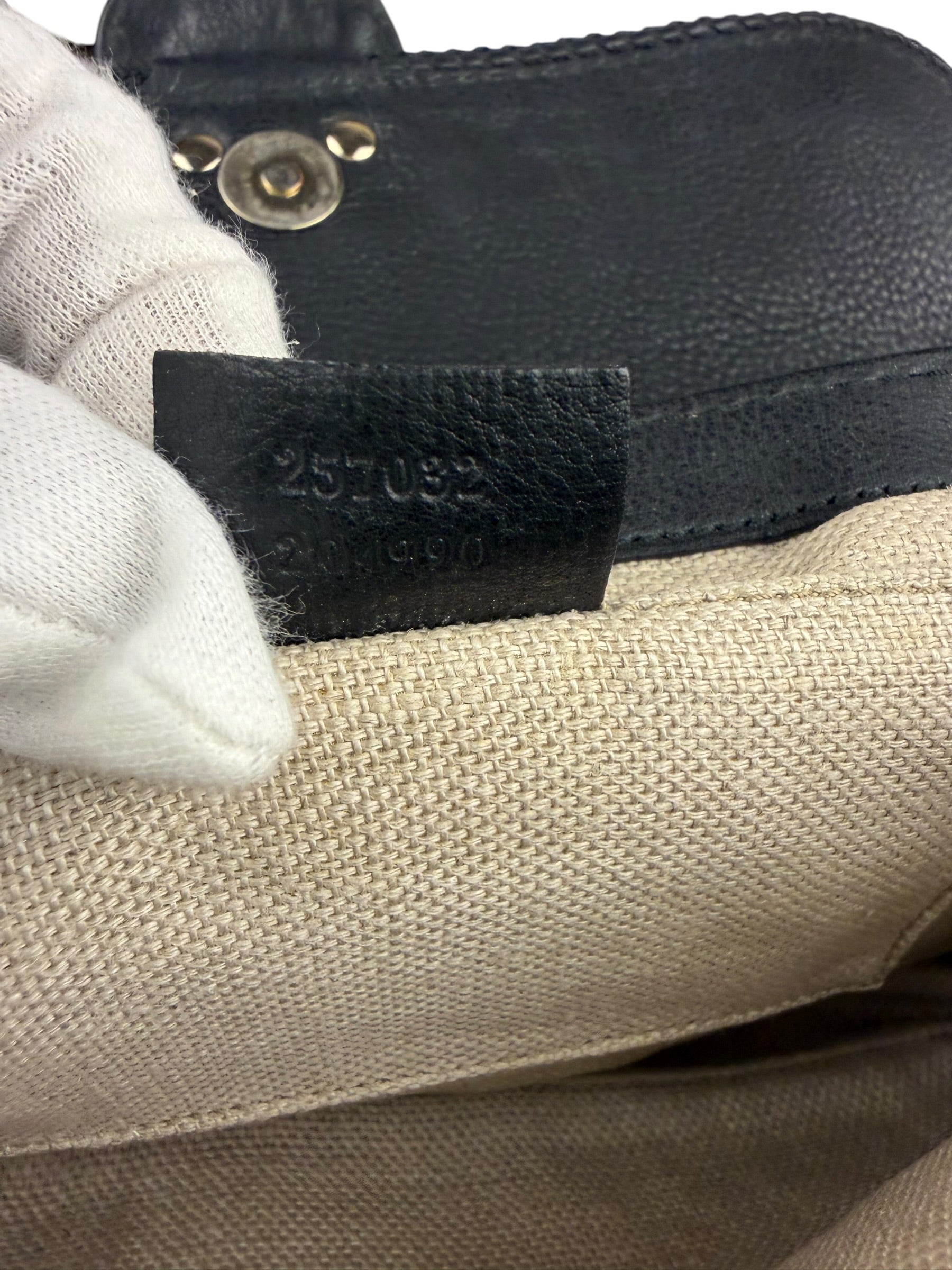 Gucci Black Leather Marrakech Evening Shoulder Bag