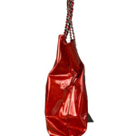 Chanel Red Patent CC Crystal Bon Bon Chain Tote