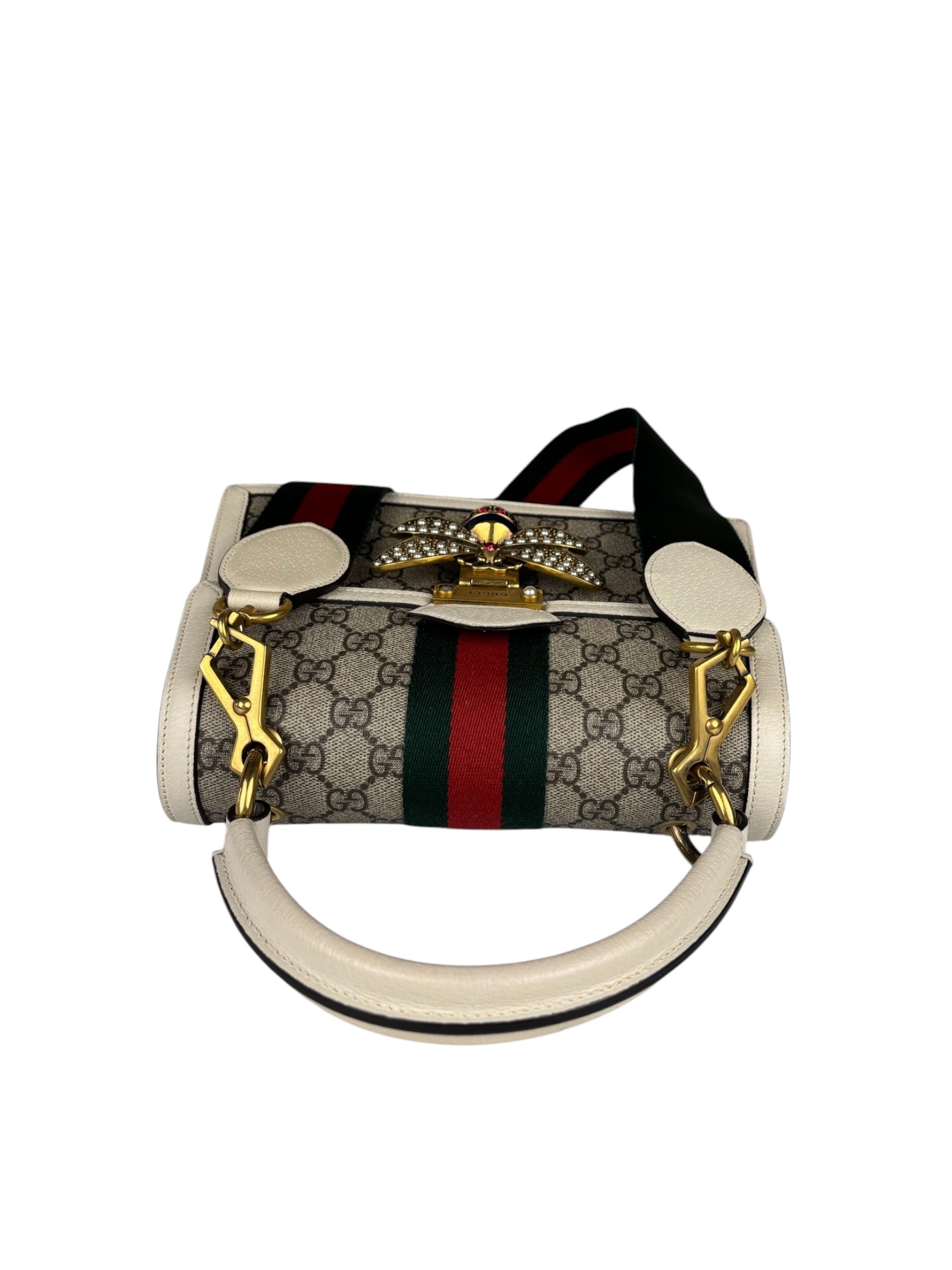 Gucci Leather Queen Margaret Small GG Top Handle Two-Way Bag