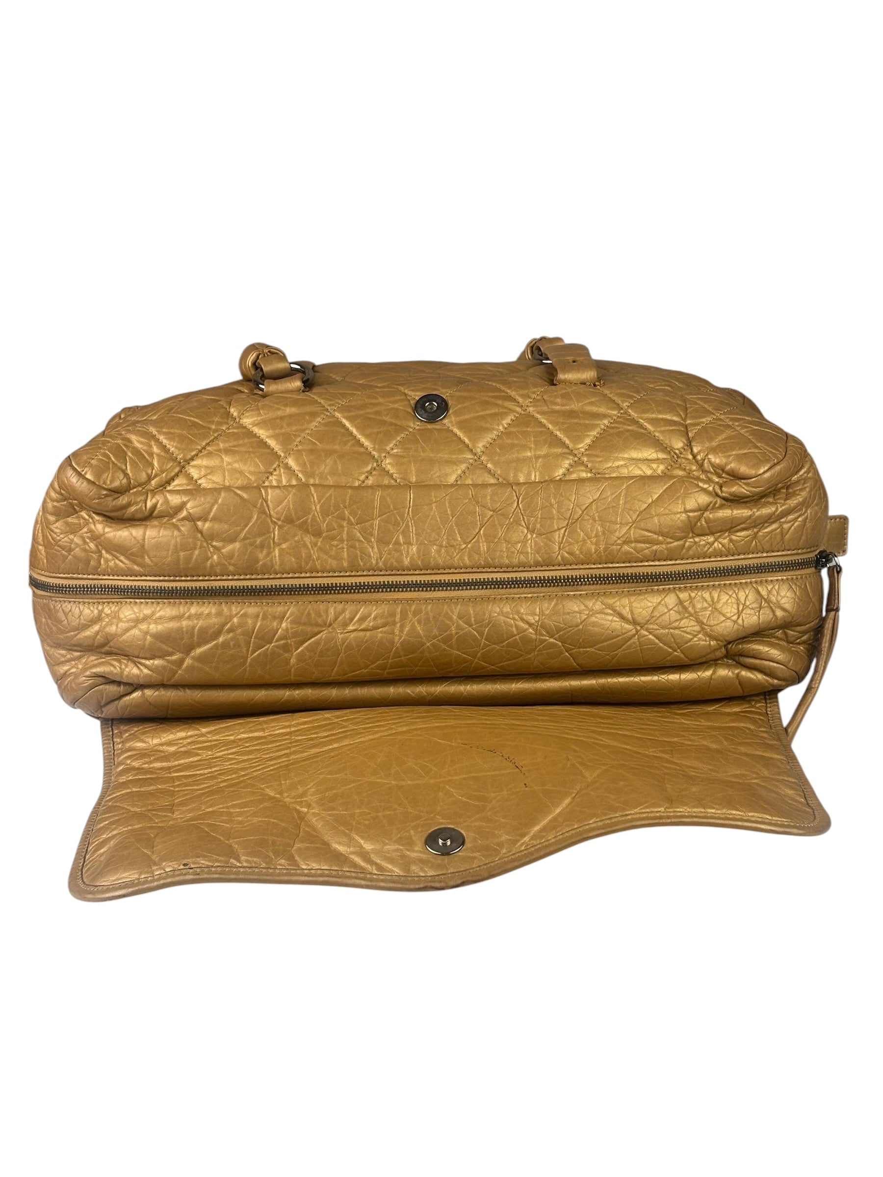 Chanel Gold Quilted Lambskin Lady Braid Flap Bag 2005