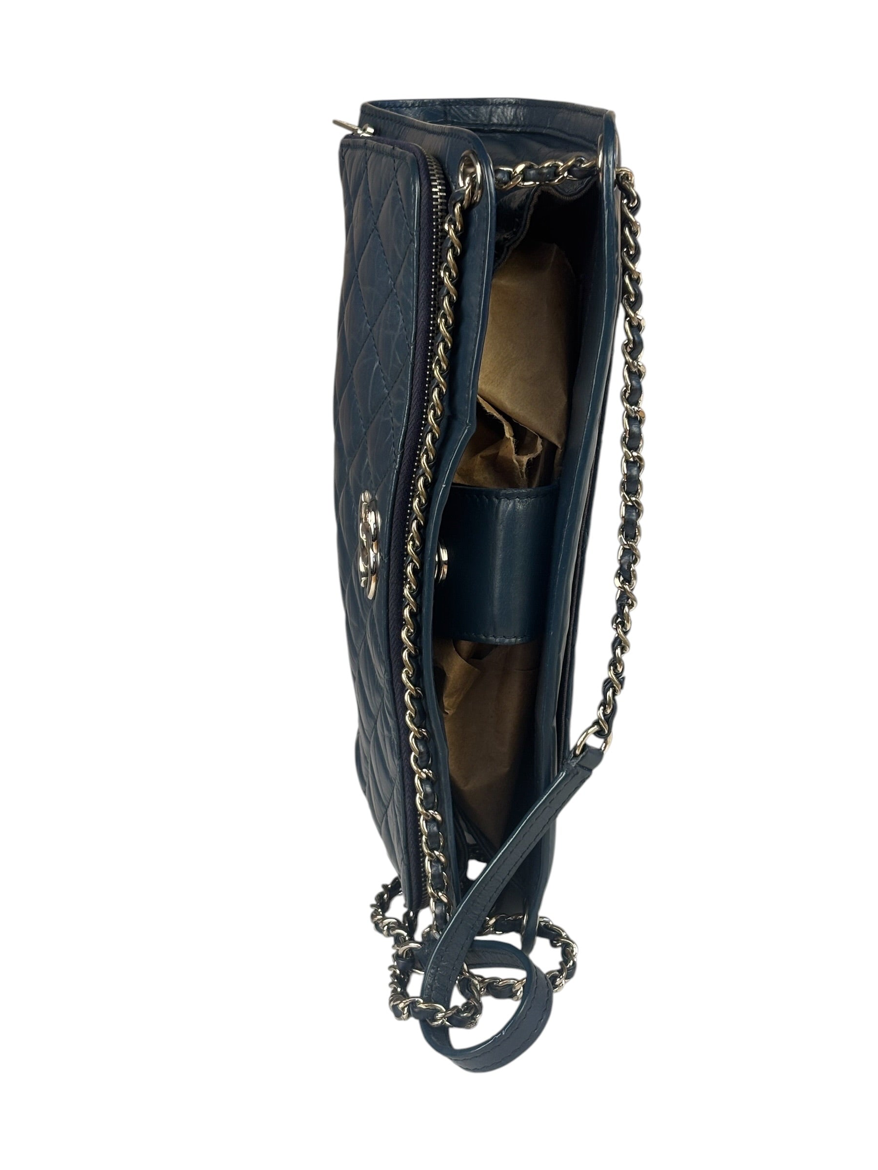 Chanel Blue Quilted Leather CC Chain Shoulder Bag 2018